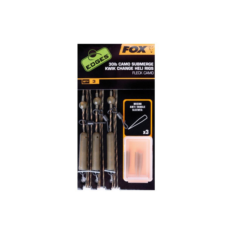 FOX 40lb Camo Submerge Kwik Change Heli Rigs 3x