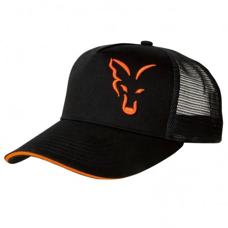 FOX Šiltovka Black / Orange Trucker Cap