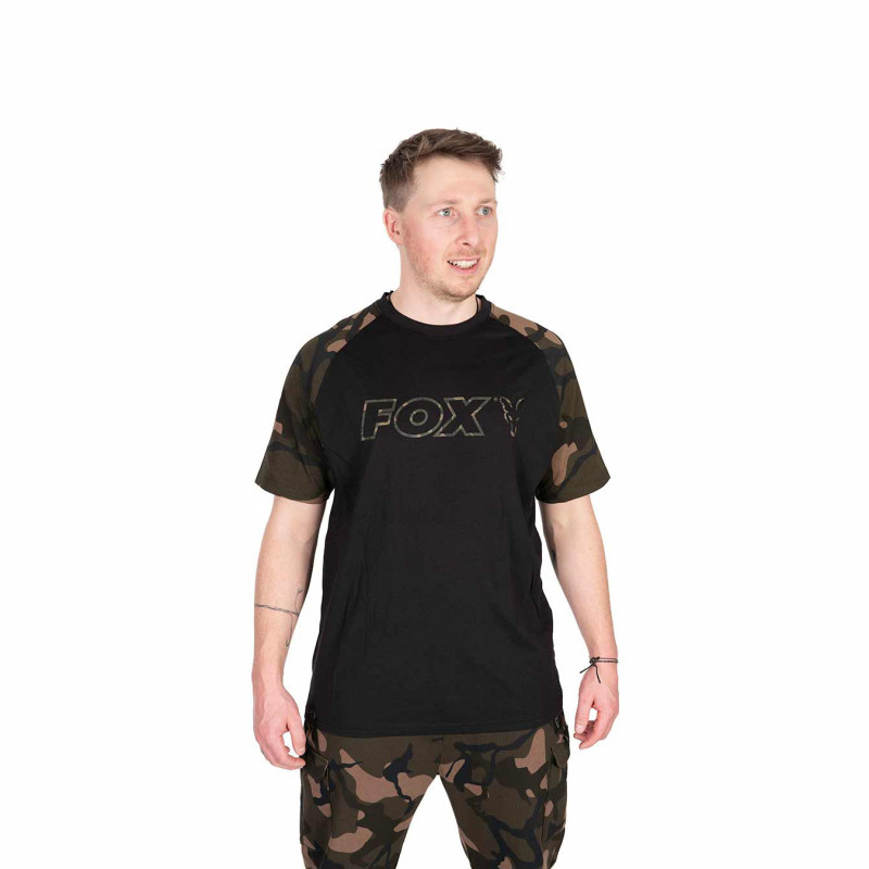 FOX Tričko Black/Camo Outline T-Shirt