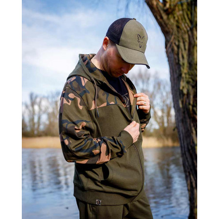 FOX Mikina LW Khaki/Camo Split Zip Hoody